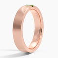 Load image into Gallery viewer, Matte Finish Green Tourmaline Wedding Band-4.5 mm

