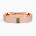 Load image into Gallery viewer, Matte Finish Green Tourmaline Wedding Band-4.5 mm
