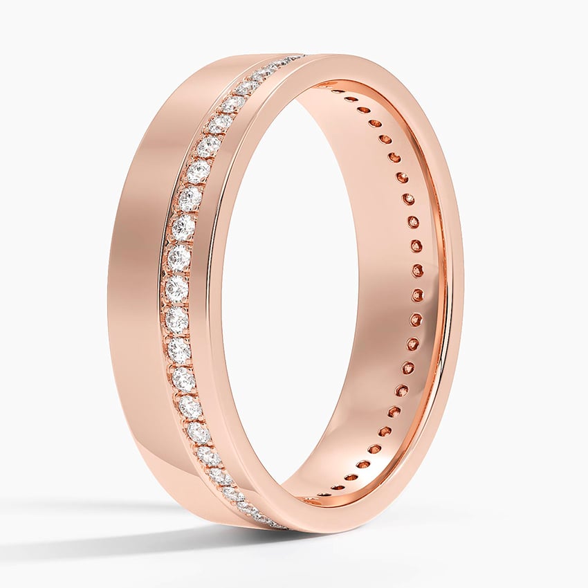 5.5 mm Micro Pavé Moissanite Eternity Men’s Wedding Band