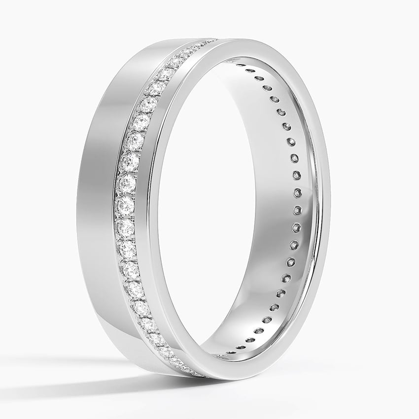 5.5 mm Micro Pavé Moissanite Eternity Men’s Wedding Band