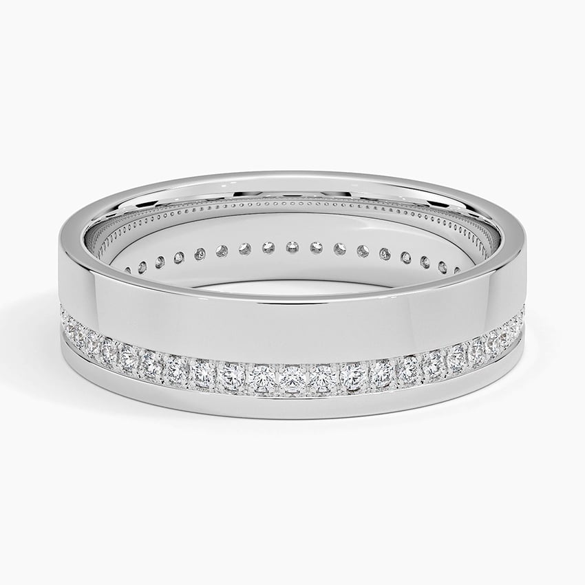 5.5 mm Micro Pavé Moissanite Eternity Men’s Wedding Band