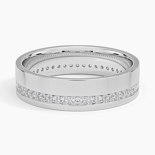5.5 mm Micro Pavé Moissanite Eternity Men’s Wedding Band