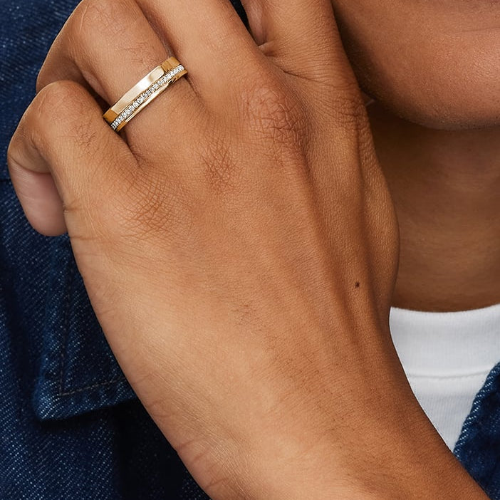 5.5 mm Micro Pavé Moissanite Eternity Men’s Wedding Band