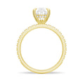 Load image into Gallery viewer, Micropavé Pear Cut Moissanite Engagement Ring With Hidden Halo
