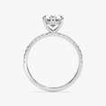 Load image into Gallery viewer, Sterling Silver Micropavé Oval Cut Moissanite Engagement Ring With Hidden Halo
