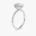 Load image into Gallery viewer, Sterling Silver Micropavé Oval Cut Moissanite Engagement Ring With Hidden Halo
