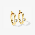 Load image into Gallery viewer, Milgrain Bezel Set Moissanite Huggie Hoop Earrings
