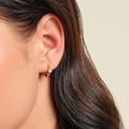 Load image into Gallery viewer, Milgrain Bezel Set Moissanite Huggie Hoop Earrings
