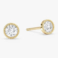 Milgrain Bezel Set Round Cut Moissanite Stud Earrings