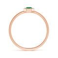 Milgrain Hexagon Round Lab-Grown Emerald Solitaire Promise Ring – 1.6 mm