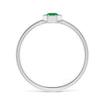 Milgrain Hexagon Round Lab-Grown Emerald Solitaire Promise Ring – 1.6 mm