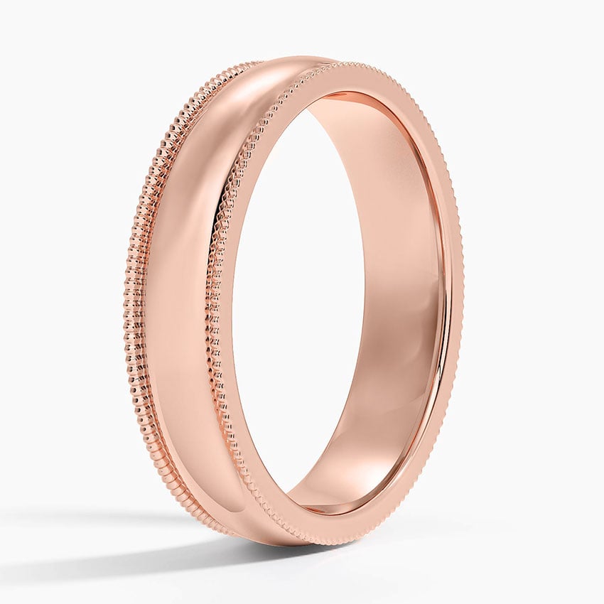 5 mm Milgrain Men’s Wedding Band