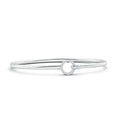Minimal Open Circle Moissanite Bangle Bracelet with Hook and Eye Clasp