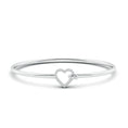 Minimal Open Heart Moissanite Bangle Bracelet with Hook and Eye Clasp