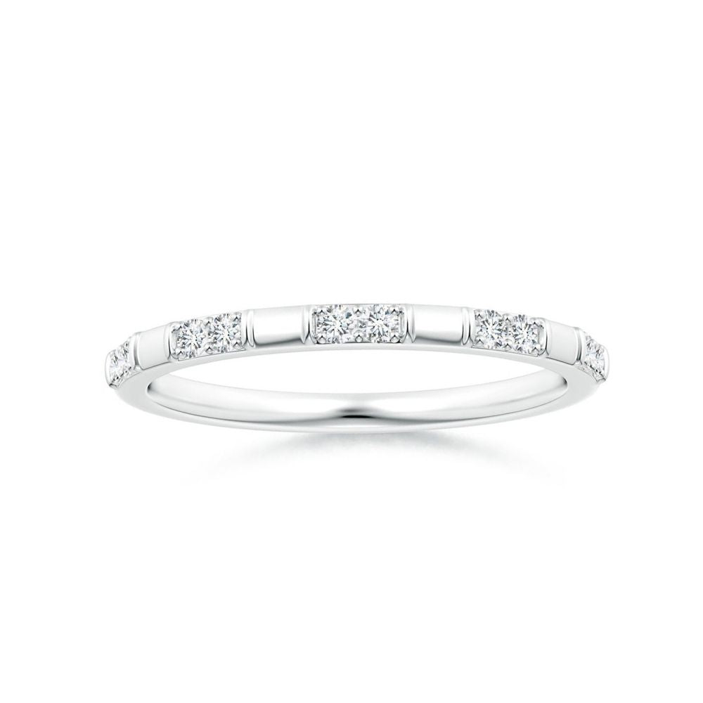 Minimal Stackable Moissanite Wedding Band - 2.0 mm