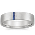 Load image into Gallery viewer, Modern Sapphire Channel Matte Wedding Band - 5.5 mm
