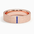 Load image into Gallery viewer, Modern Sapphire Channel Matte Wedding Band - 5.5 mm

