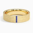 Load image into Gallery viewer, Modern Sapphire Channel Matte Wedding Band - 5.5 mm

