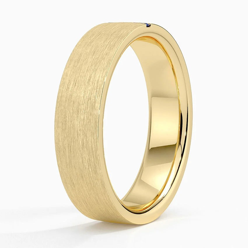 Modern Sapphire Channel Matte Wedding Band - 5.5 mm