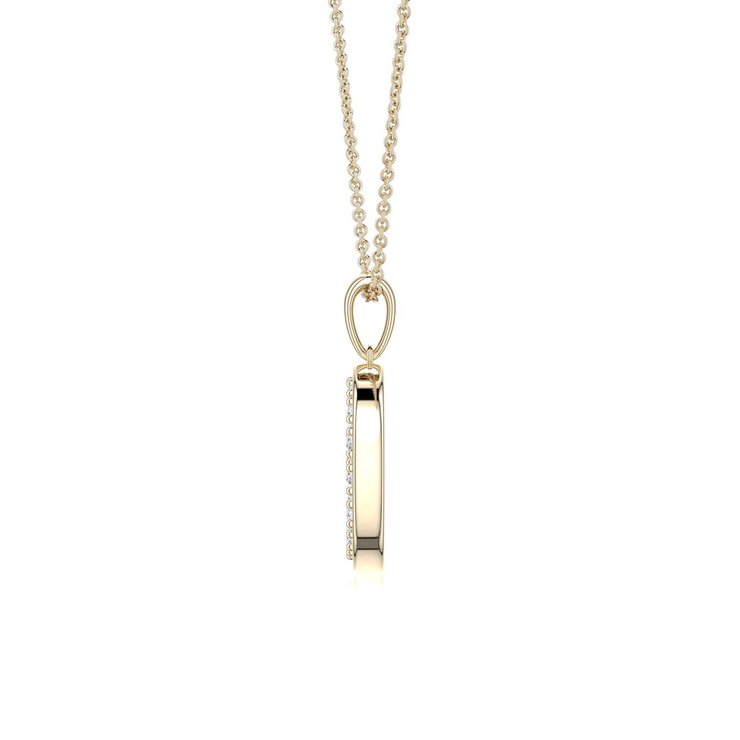 Moissanite Double Halo Circle Pendant Necklace