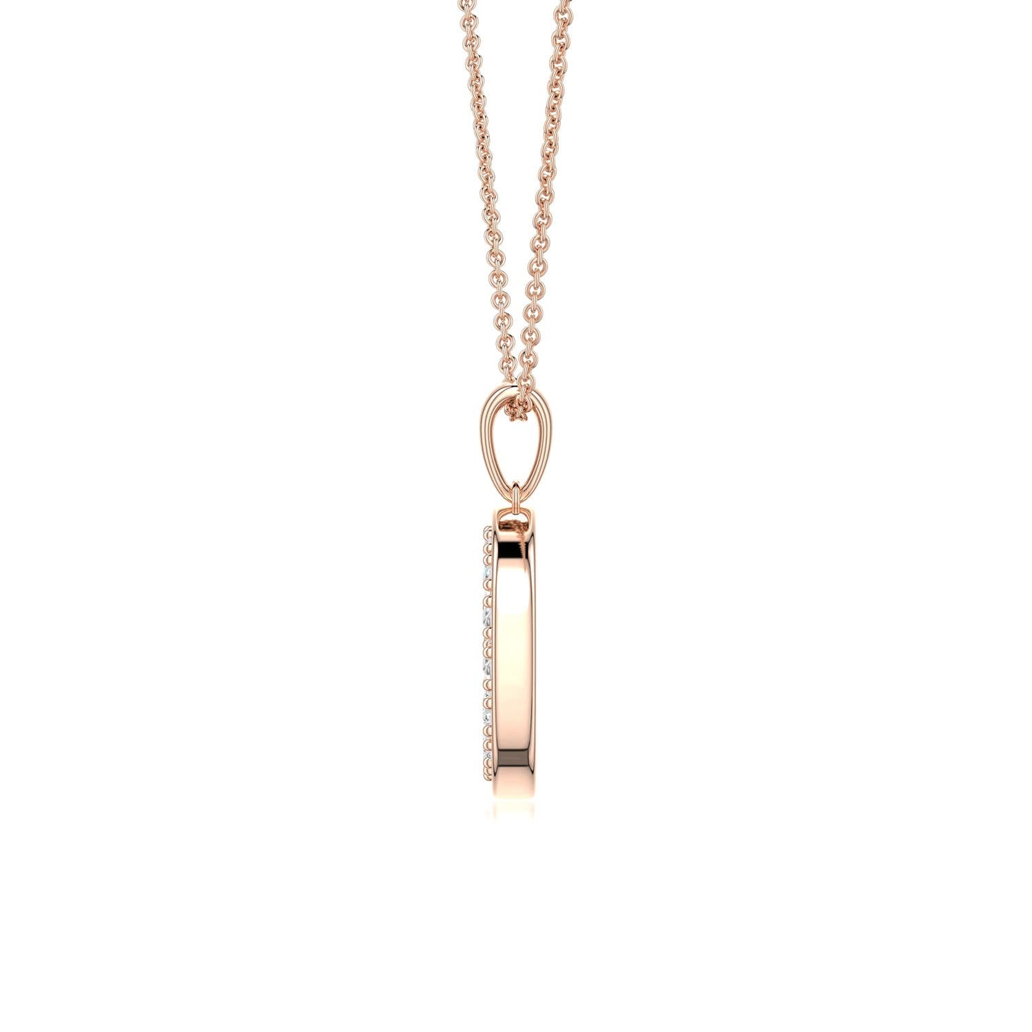 Moissanite Double Halo Circle Pendant Necklace