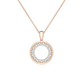 Moissanite Double Halo Circle Pendant Necklace