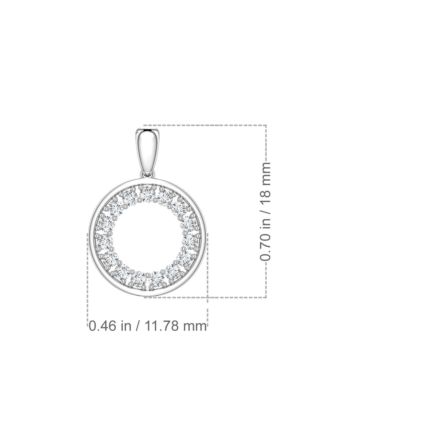 Moissanite Double Halo Circle Pendant Necklace