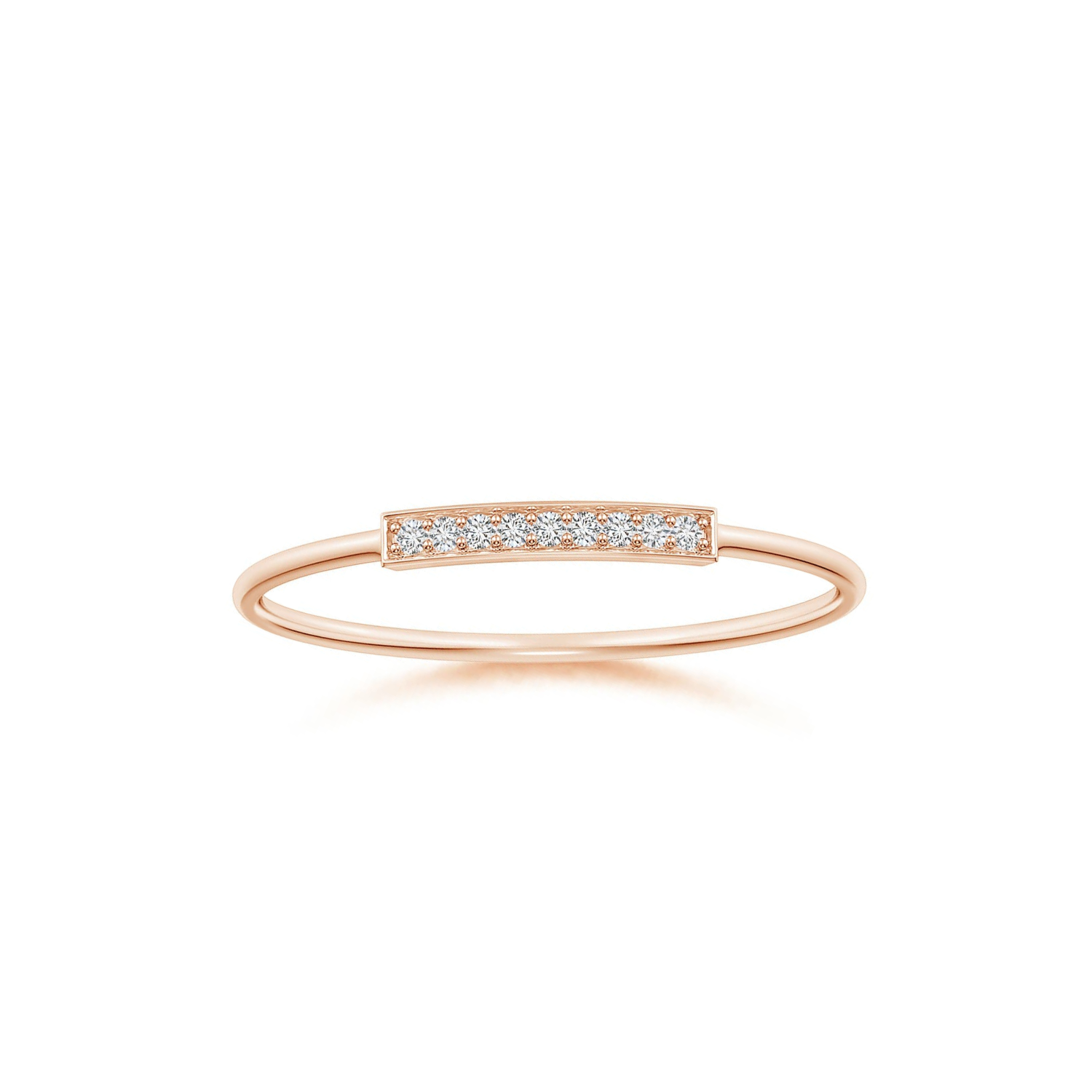 Moissanite Pavé Bar Stackable Band – 1.2 mm