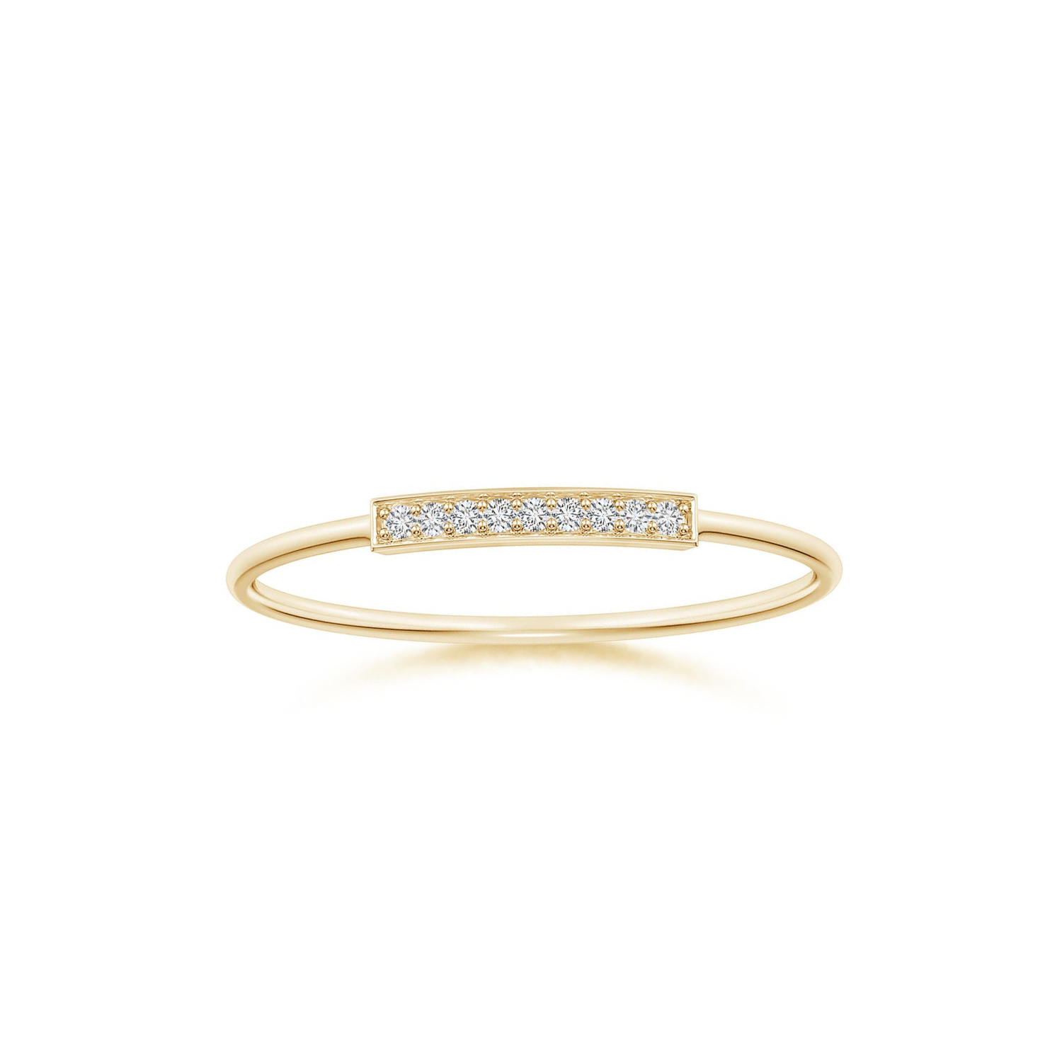 Moissanite Pavé Bar Stackable Band – 1.2 mm