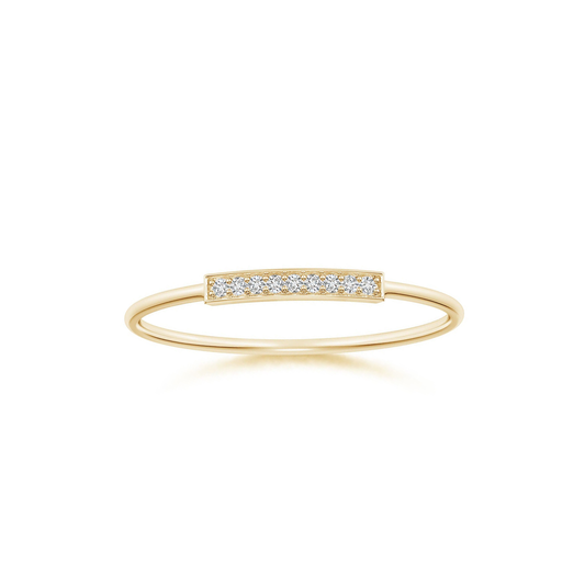 Moissanite Pavé Bar Stackable Band – 1.2 mm