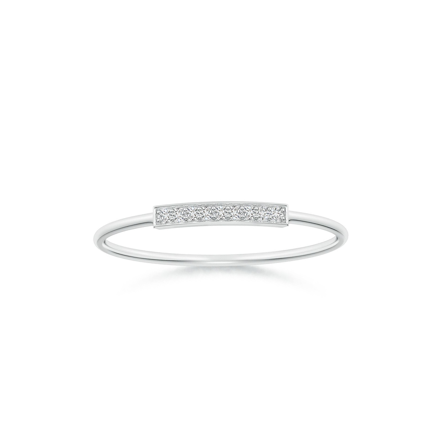 Moissanite Pavé Bar Stackable Band – 1.2 mm