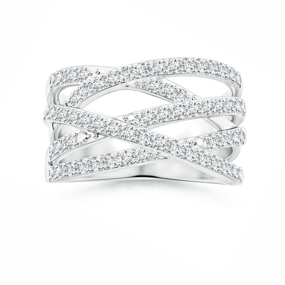 Multi-Band Criss-Cross Moissanite Wrap Ring