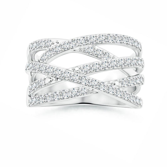 Multi-Band Criss-Cross Moissanite Wrap Ring