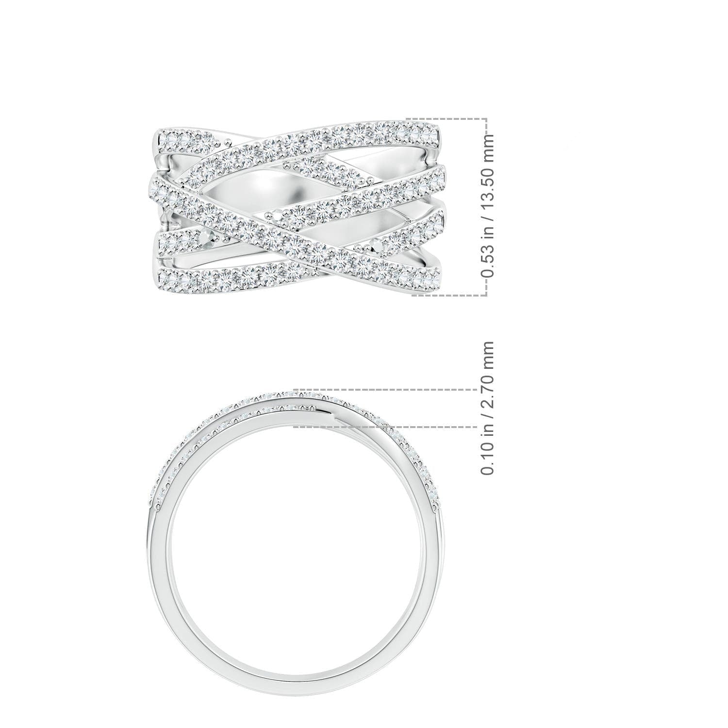 Multi-Band Criss-Cross Moissanite Wrap Ring