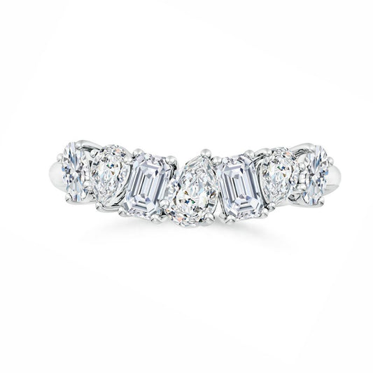 Multi-Shape Moissanite Contoured Wedding Band