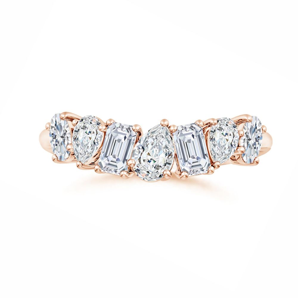 Multi-Shape Moissanite Contoured Wedding Band