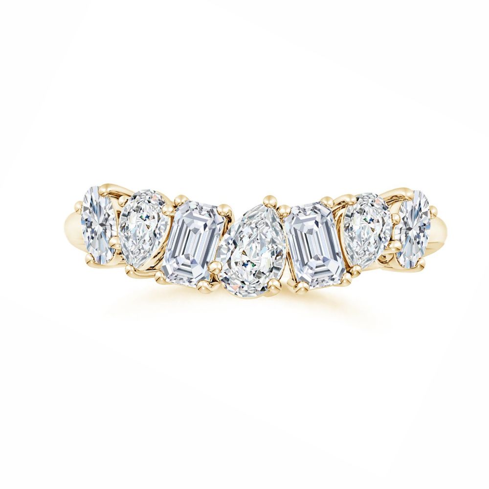 Multi-Shape Moissanite Contoured Wedding Band