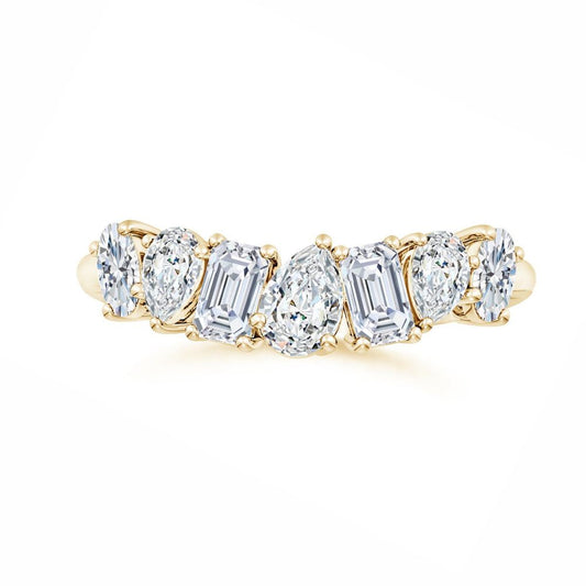 Multi-Shape Moissanite Contoured Wedding Band