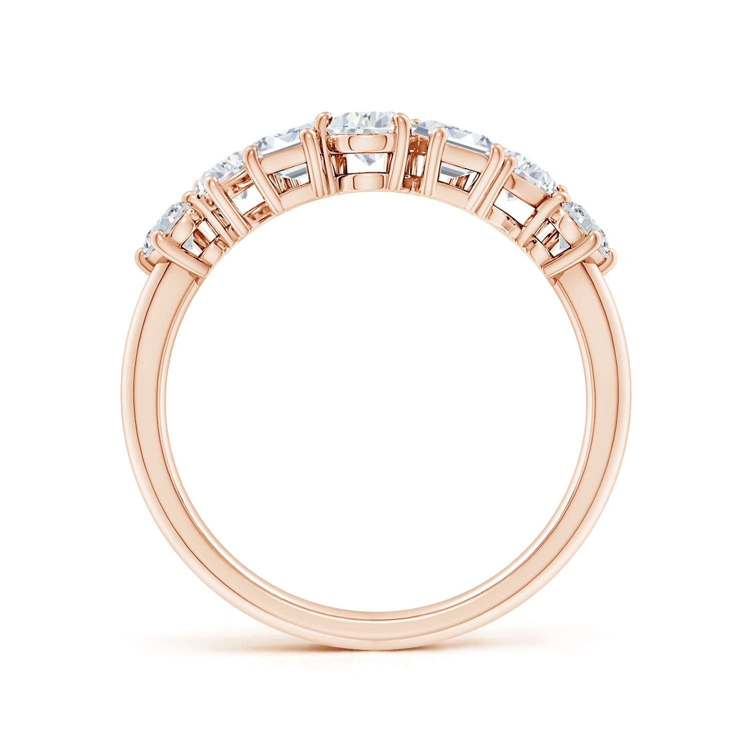 Multi-Shape Moissanite Contoured Wedding Band