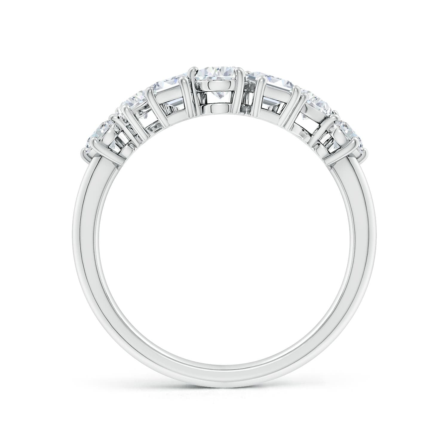 Multi-Shape Moissanite Contoured Wedding Band