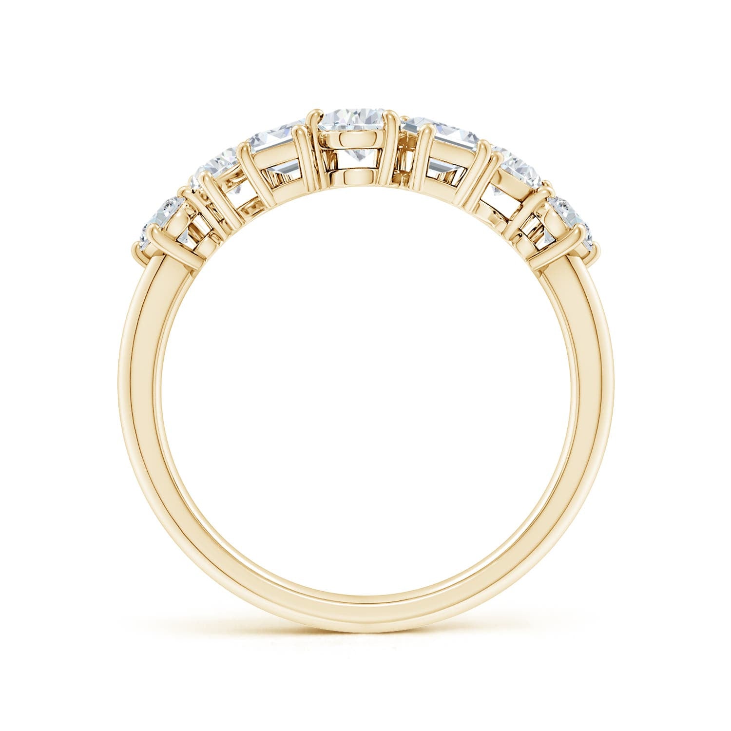 Multi-Shape Moissanite Contoured Wedding Band