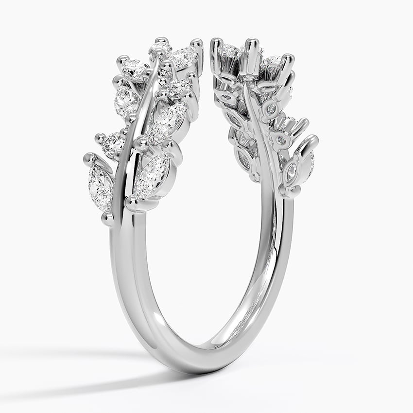 Nature-Inspired Moissanite Open Wedding Band
