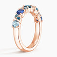 Ocean Glow Mixed Blue Gemstone Wedding Band - 3.2 mm