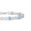 Ocean Mist Aquamarine Infinity with Moissanite Accents Bracelet