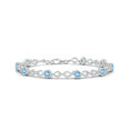 Ocean Mist Aquamarine Infinity with Moissanite Accents Bracelet