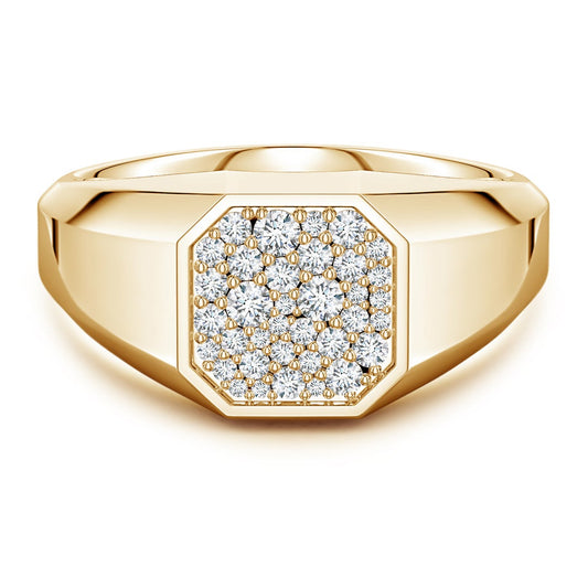 Octagon Pavé Moissanite Octagon Men's Signet Ring
