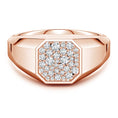 Octagon Pavé Moissanite Octagon Men's Signet Ring