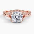Old Mine Moissanite Floral Openwork Cathedral Engagement Ring