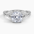 Old Mine Moissanite Floral Openwork Cathedral Engagement Ring