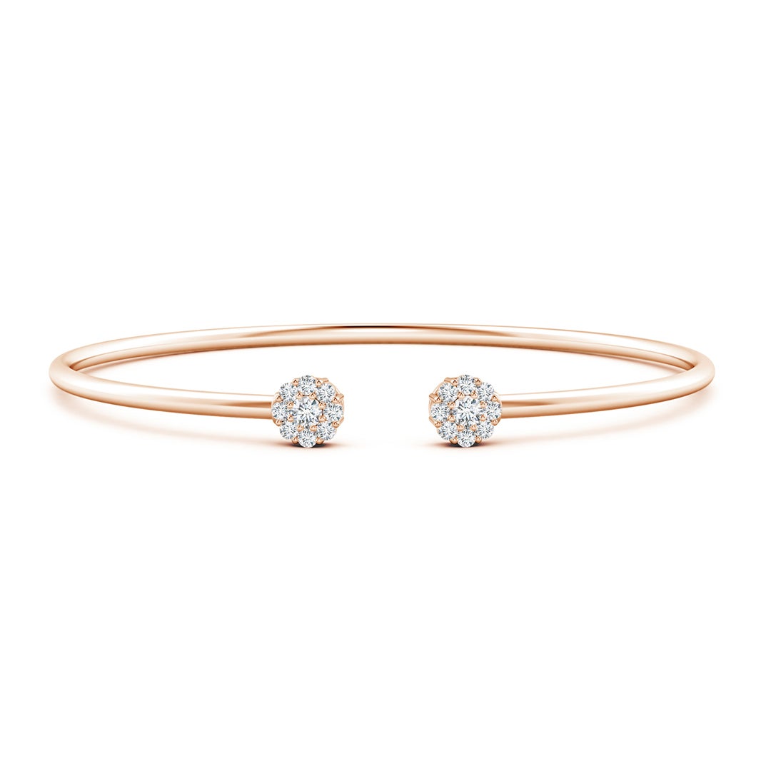 Open Flex Floral Cluster Moissanite Cuff Bracelet